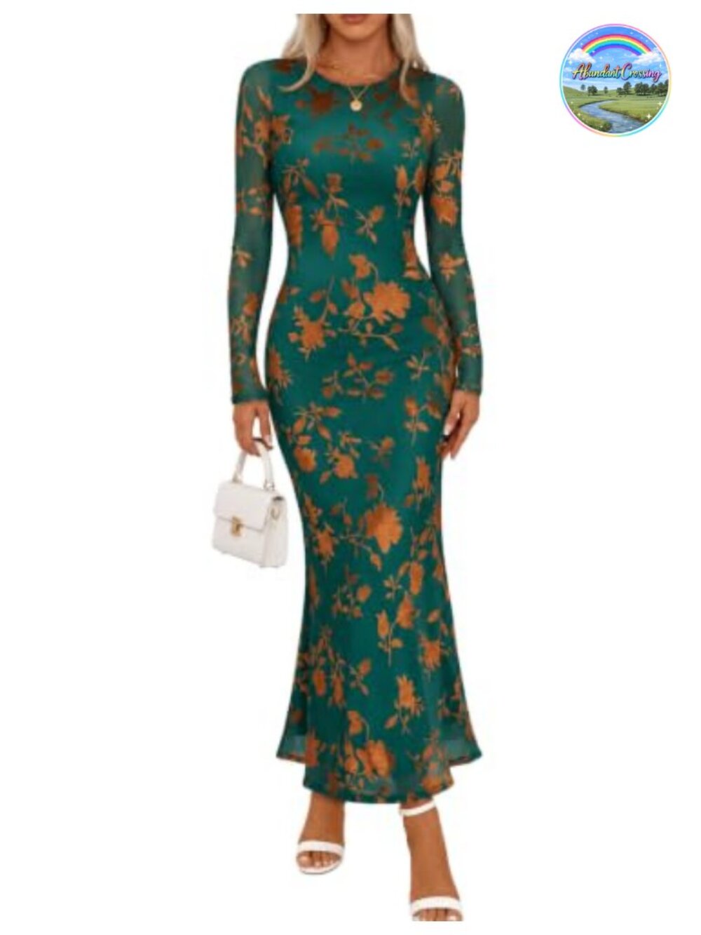 Womens Floral Velvet Bodycon Maxi Dress Long Sleeve Wedding Guest Formal